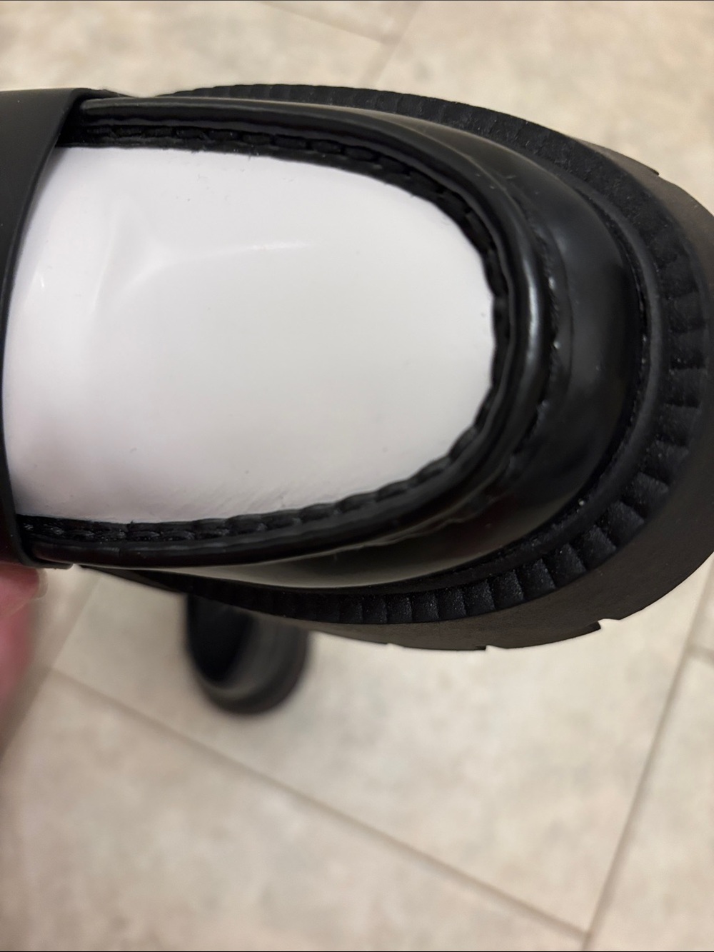 Coach Black & White Leather Chunky Loafers NWOT - Picture 10 of 11